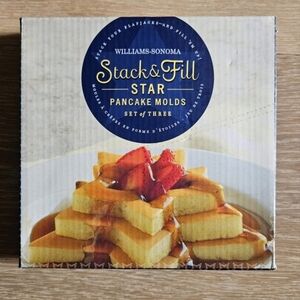 Williams-Sonoma Star Pancake Molds Box with Yellow and Navy Artwork